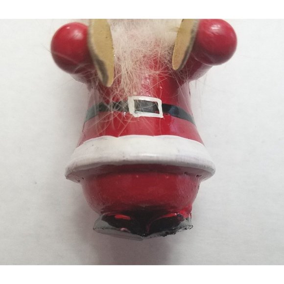 Santa Elf Holding Cymbals Vintage Wood Christmas Tree Ornament Decor 3.5" Tall - Picture 10 of 10